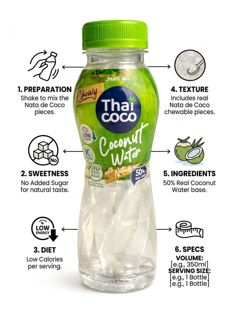 Thai Coco Coconut Water with Nata de Coco 320ml - Image 4
