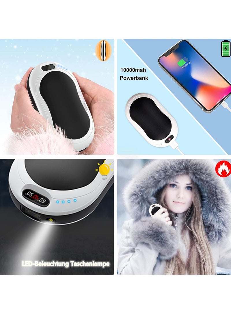 general Rechargeable hand warmer 10000mAh mobile power supply USB 3-level temperature setting LCD display, winter gift, suitable for women, men, children - Image 3