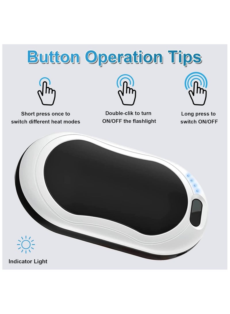 general Rechargeable hand warmer 10000mAh mobile power supply USB 3-level temperature setting LCD display, winter gift, suitable for women, men, children - Image 4