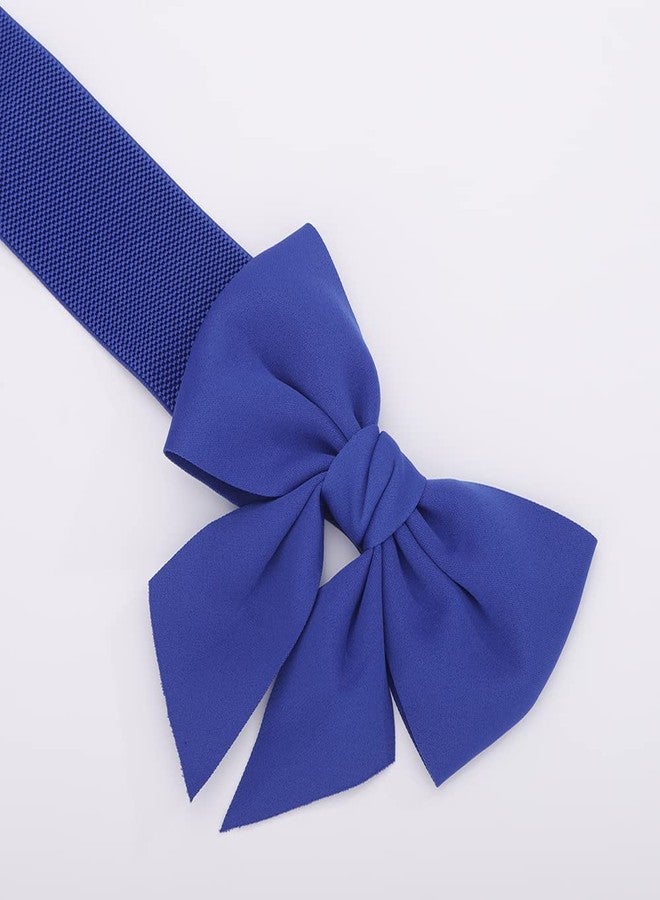 ويوپار حزام خصر عريض مطاطي أنيق من Wiwpar للنساء، مزين بفيونكة، حزام خصر مطاطي أنيق مزين بفيونكة (أزرق) - Image 5