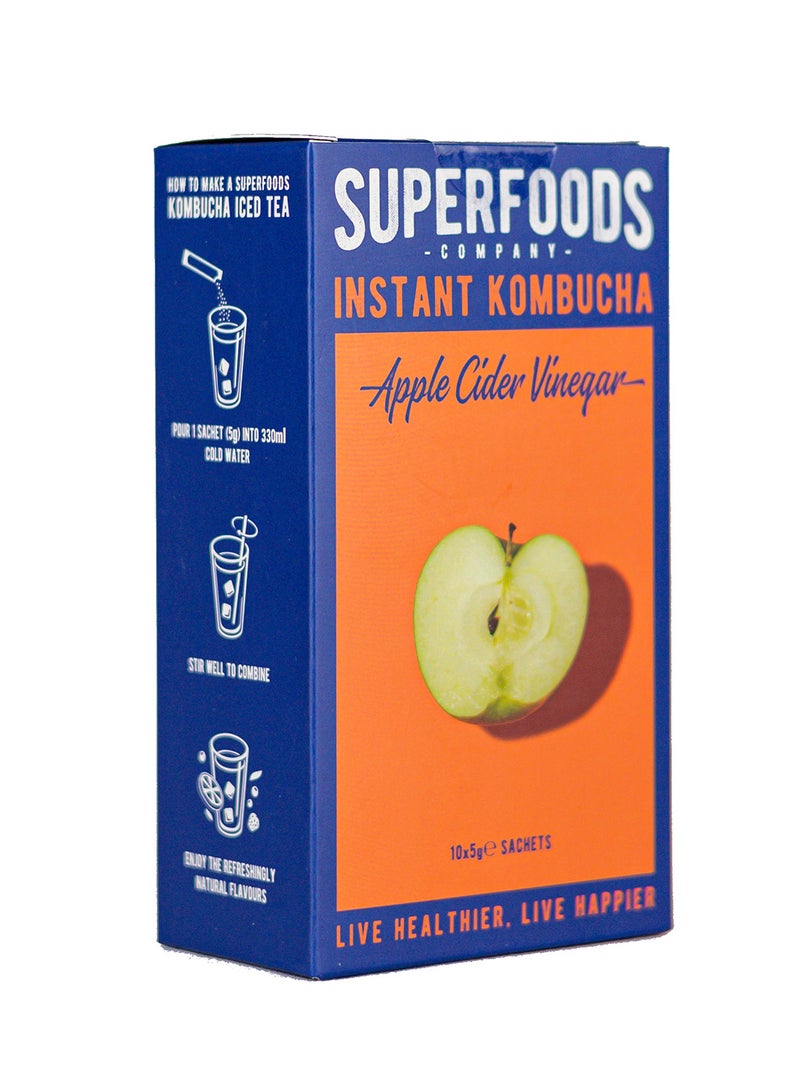 Superfoods صندوق كومبوتشا الفوري - نكهات خل التفاح أكياس 10 × 5 جرام - Image 2