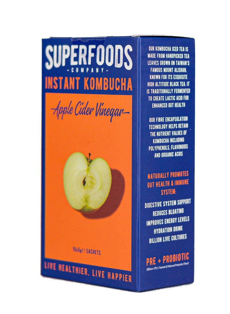 Superfoods صندوق كومبوتشا الفوري - نكهات خل التفاح أكياس 10 × 5 جرام - Image 3