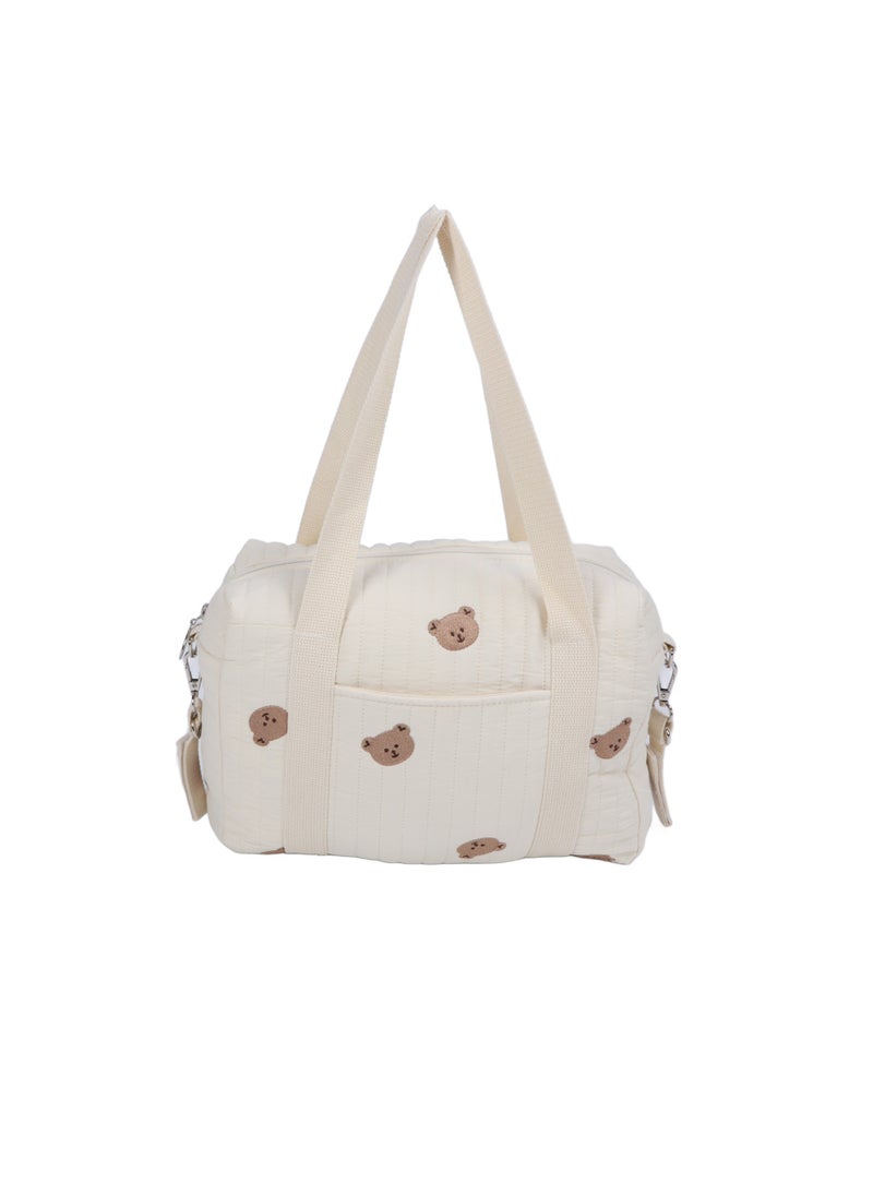 Velaurs Multifunctional Stroller Storage Bag, Diaper Bag, Zipper Embroidered Tote Bag Reusable (Bear)  - Image 5