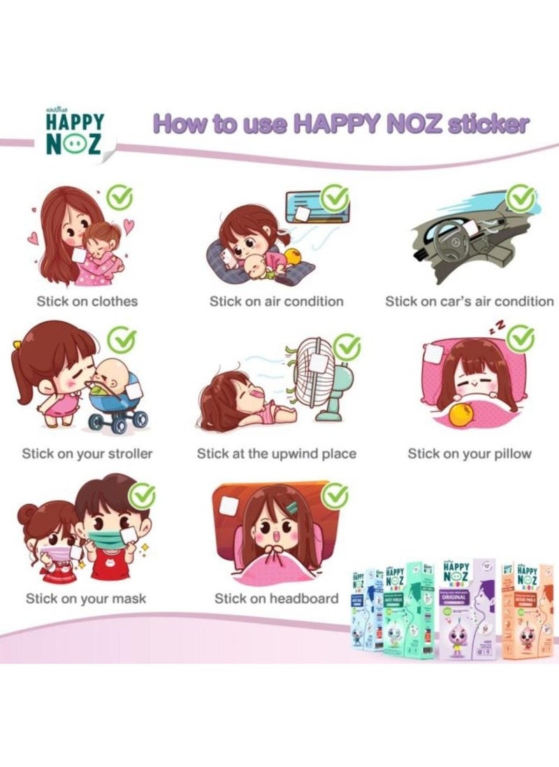 Happy Nose Runny Nose Relief Sticker Detox for Kids with Clove Oil
