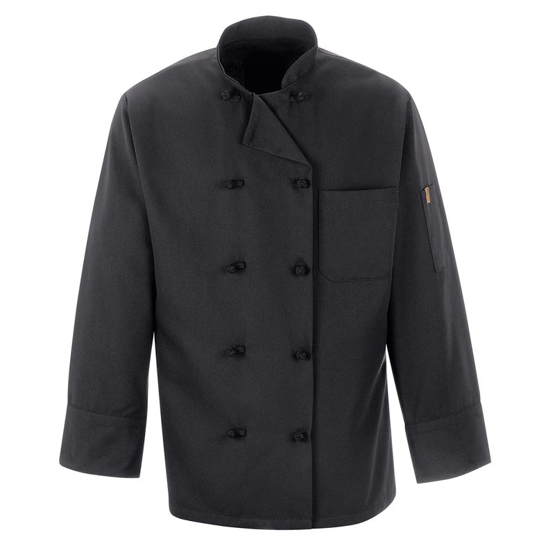 Chef Designs Red Kap Chef DesignsSpun Poly Black Chef Coat, Black, X-Small - Image 4