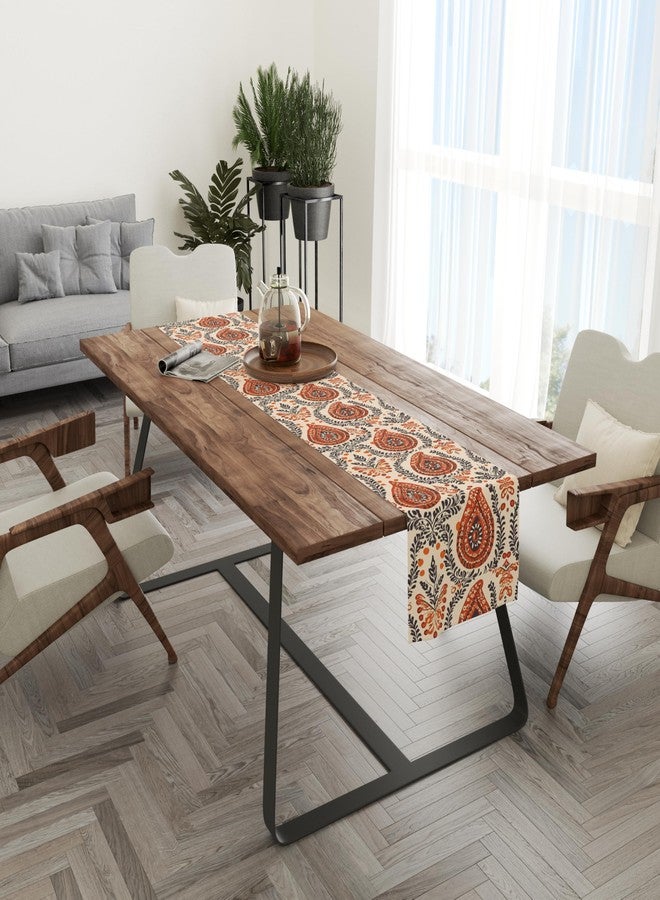 Astitva Cotton Table Runner - 13 x 72 Inches | Brown, Blocks Print Dining Table Cloth | Elegant 6-8 Seater Runner - Image 5