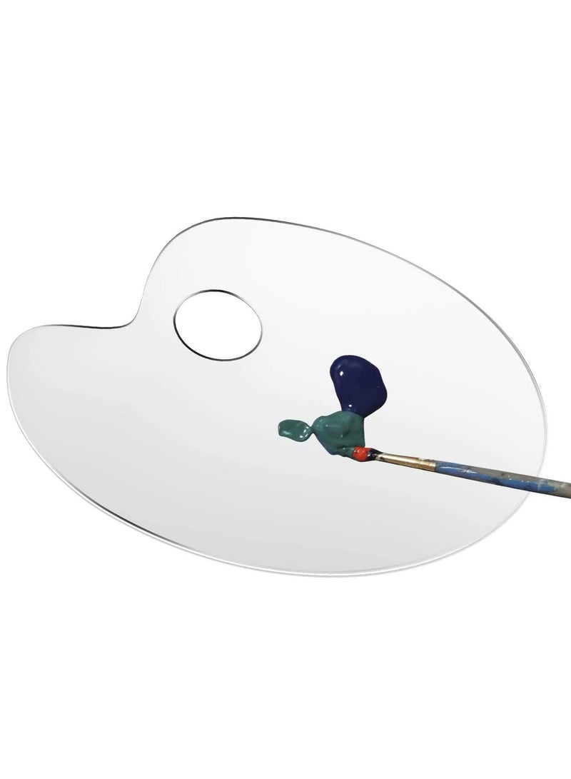 إسكدنيا حزمة من 2 لوحات ماعادة الاستخدام شفافة للفنانين للطلاء بالأكريليك للأطفال والبالغين للفنون والحرفيات بشكل بيضاوي.