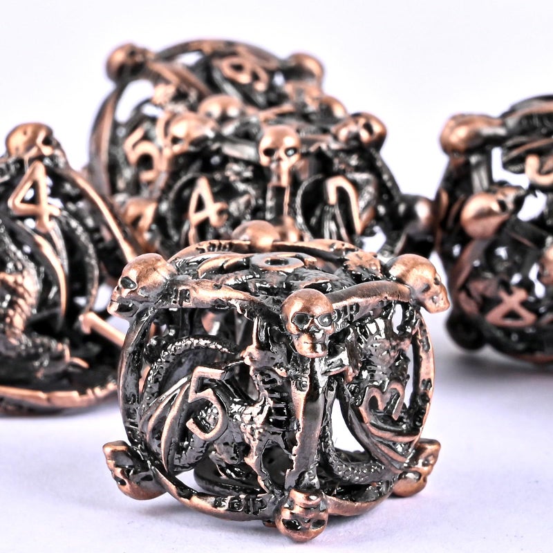 UBEUCK DND Metal Dice Set, UBEUCK 7PCS Gear Metal DND Dice Set for Dungeons & Dragons Board Games Boxes(Bronze Gear) - Image 1