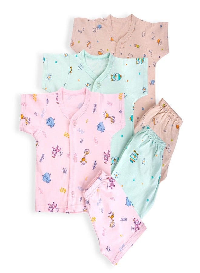 Lil' Shark This New Born Baby Cotton Clothes Dress for Boy Girl (Combo 2, 6-12 Month) - Image 1