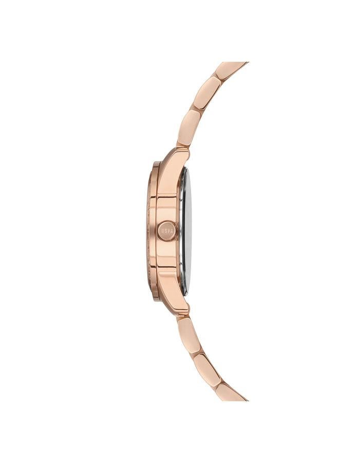 U.S. Polo Assn. Novelties Silver Dial Rose Gold Stainless Steel Bracelet Analog Watch for Women 28mm - Image 2