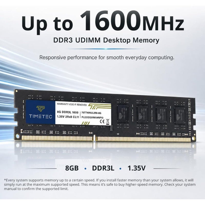 GB 1600MHz DDR3L-1600) PC3L-12800/ PC3-12800 Non-ECC Unbuffered 1.35V/1.5V CL11 2Rx8 Dual Rank 240 Pin UDIMM Desktop PC Computer Memory RAM(SDRAM) Module Upgrade - Image 2