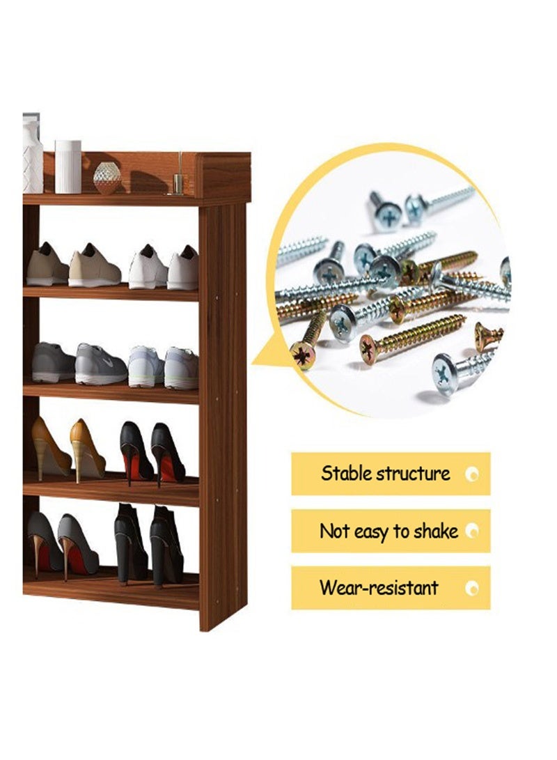 Sharpdo Shoe Rack Simple Door Multi-layer Storage Shelf Home Indoor Solid Wood Color No Door Simple Shoe Cabinet - Image 4
