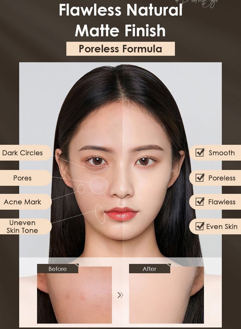 FOCALLURE Perfect Base Lasting Poreless Liquid Foundation Medium to Full Coverage with Matte Finish Covers Blemishes & Under-Eye Circles for All Skin Types-02 bEIGE - Image 3