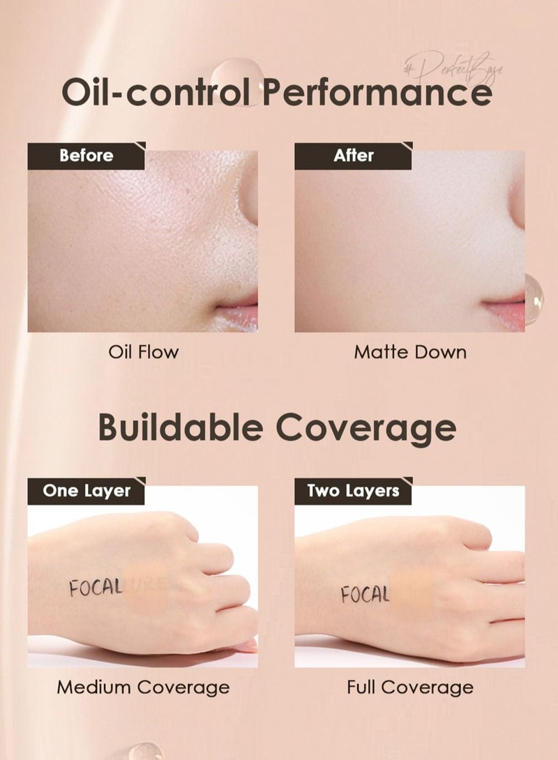 FOCALLURE Perfect Base Lasting Poreless Liquid Foundation Medium to Full Coverage with Matte Finish Covers Blemishes & Under-Eye Circles for All Skin Types-02 bEIGE - Image 4