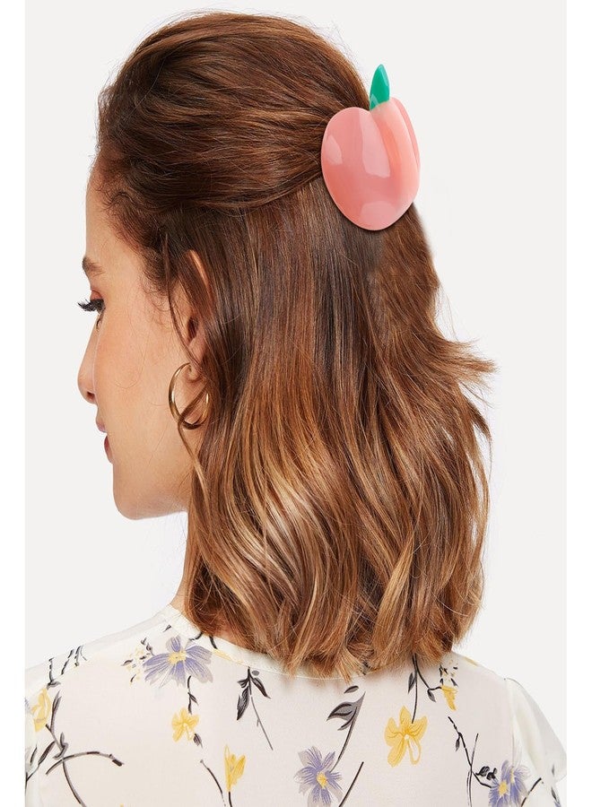 Hapdoo Peach Hair Clips, Cute Fruit Hair Claw Clip for Women Girls, Acetate Hair Accessories Gift - Image 2