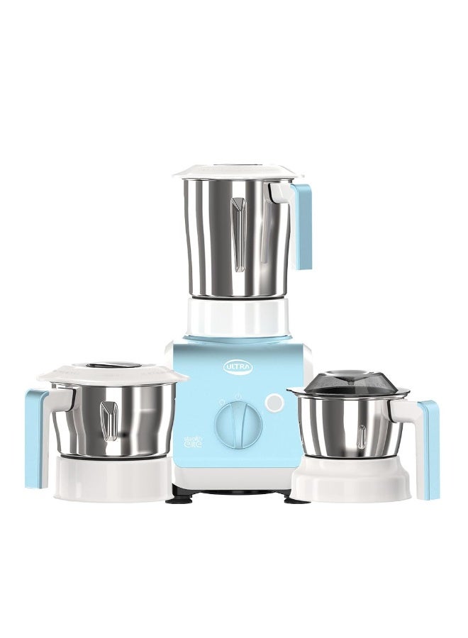 Ultra Stealth Elite MixerGrinder,750W,AISI304 FoodGradeSSJars &Blades,Serrated Stainless Steel Blades,ABS Body,3Jars Small (0.5L),Medium (0.8L), Large(1.5L),5Year MotorWarranty(Granite Black) (SKY BLUE) - Image 1