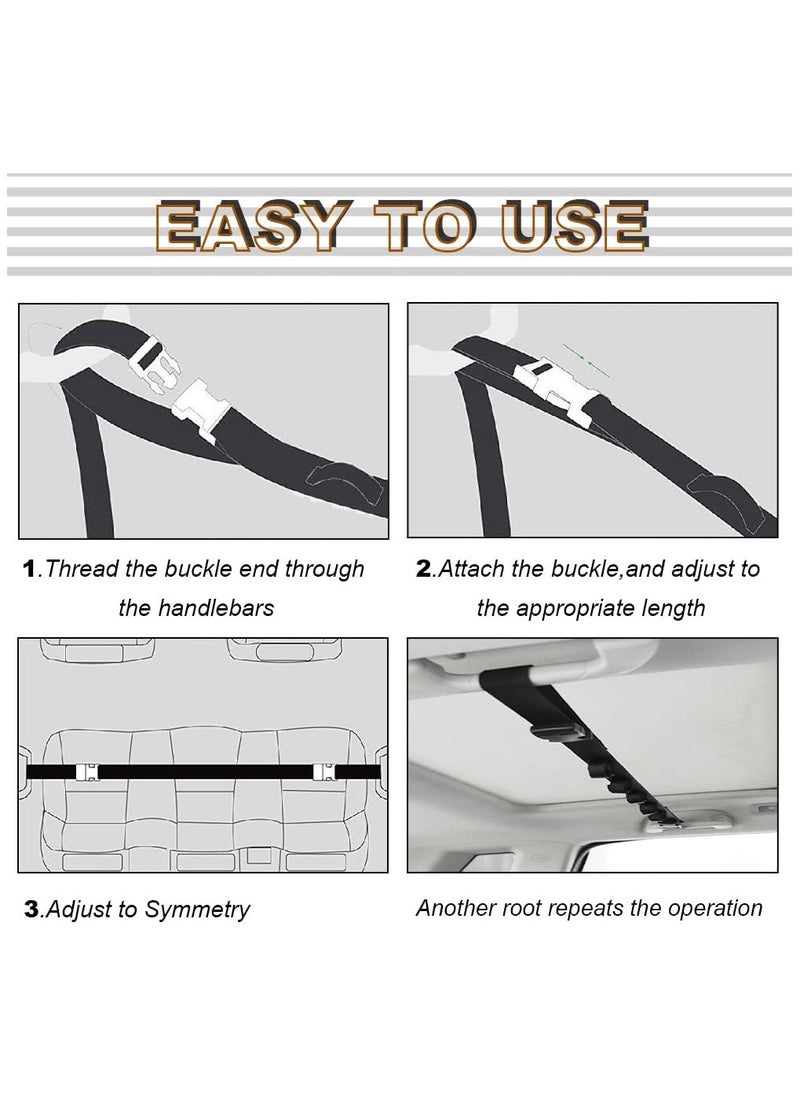 Goolsky - 2 Pcs Black Nylon Vehicle Fishing Rod Holder Straps, Adjustable Fishing Pole Roof Rack, 32.6 to 61.8 Inches Adjustable Fishing Rod Rack 5 Rods Capacity for SUV, Wagon, Jeep and Van - Image 1