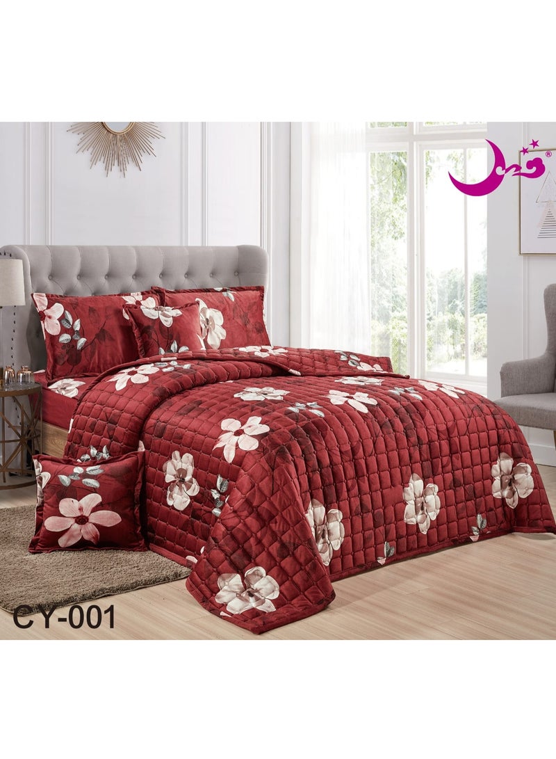 Double winter floral velvet compressed mattress