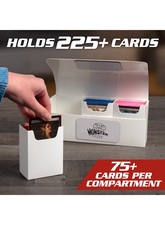 Monster Protectors Monster Protectors Magnetic Triple Deck Box - Black, Holds 225 Gaming TCGs, Self-locking Closure, Compatible w Standard & Smaller Size Gaming Trading Cards, Removable Construction, Gift  - Image 4