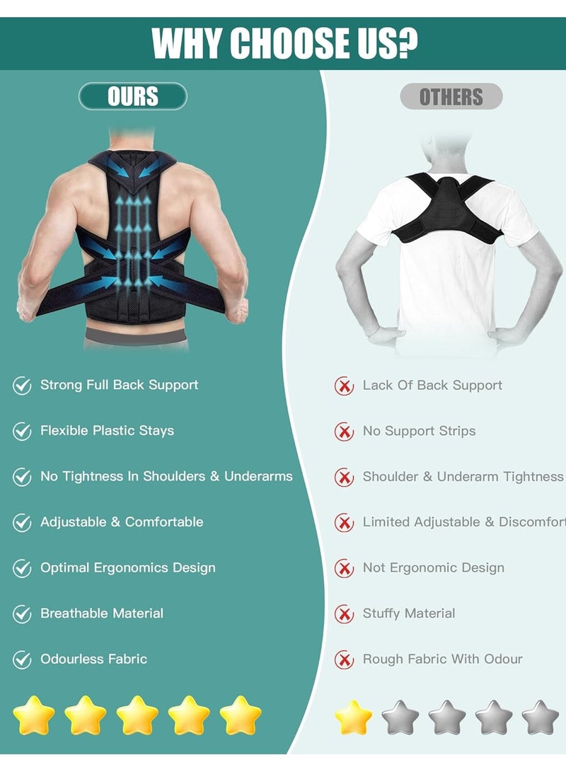Back Brace Posture Corrector for Women and Men - Full Back Support for Improving Posture & Correcting Scoliosis Hunchback for Soothing Upper and Lower Back Lumbar Neck Shoulder Discomfort (Size:L) - Image 4