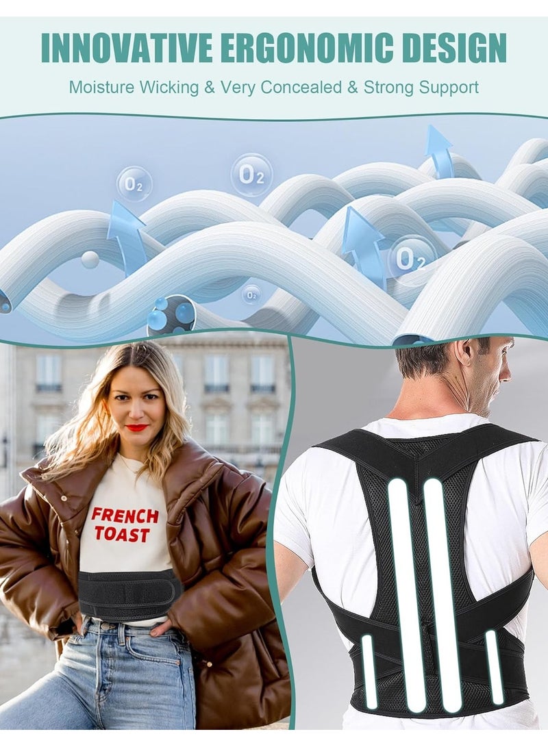 Back Brace Posture Corrector for Women and Men - Full Back Support for Improving Posture & Correcting Scoliosis Hunchback for Soothing Upper and Lower Back Lumbar Neck Shoulder Discomfort (Size:L) - Image 5