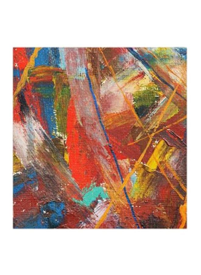 RYN Abstract MDF Wall Art Painting Red/Yellow 30 x 5 x 30cm - Image 1