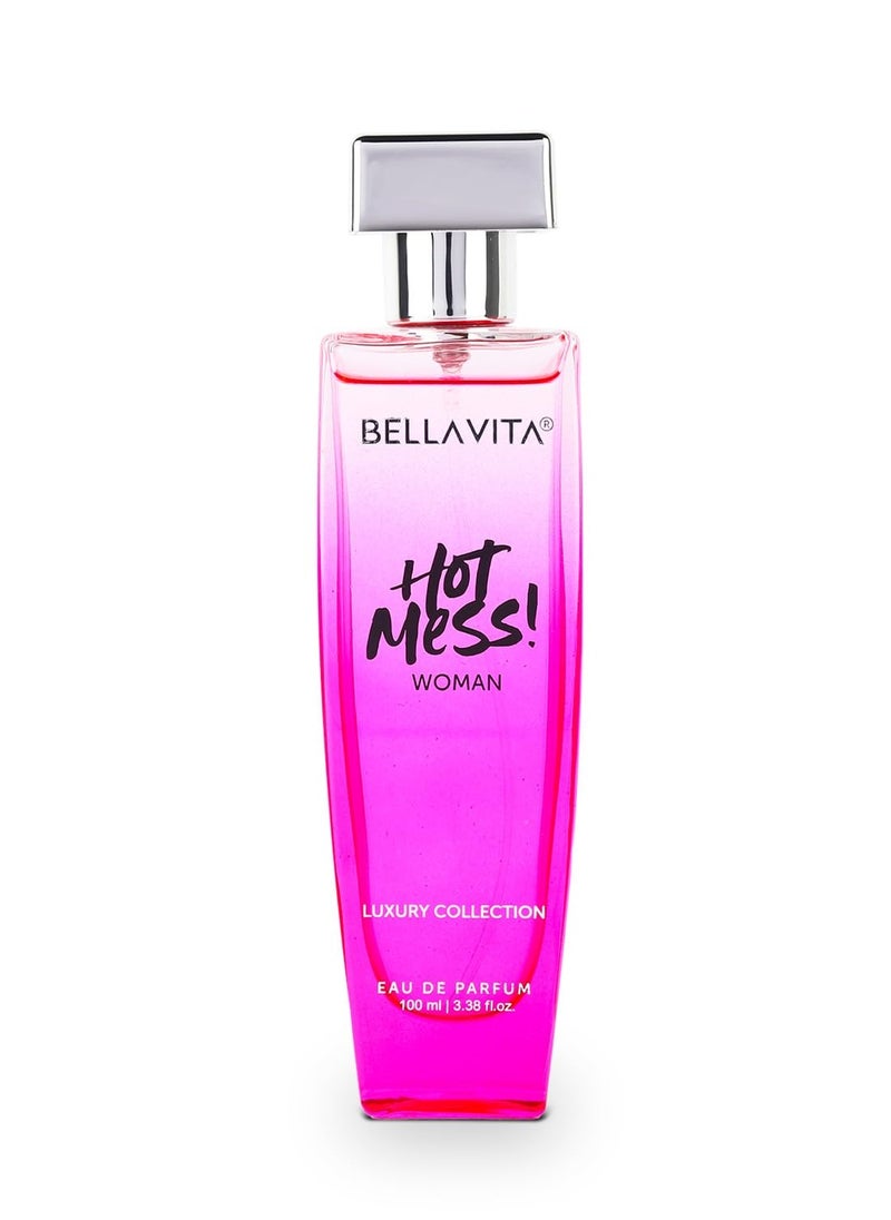 Bella Vita Hot Mess Eau De Parfum, 3.4 Fl Oz, Luxury Perfume for Women, Vegan, Cruelty-Free, Citrus Mandarin, Passion Fruit & Musk, Floral & Fruity  - Image 1