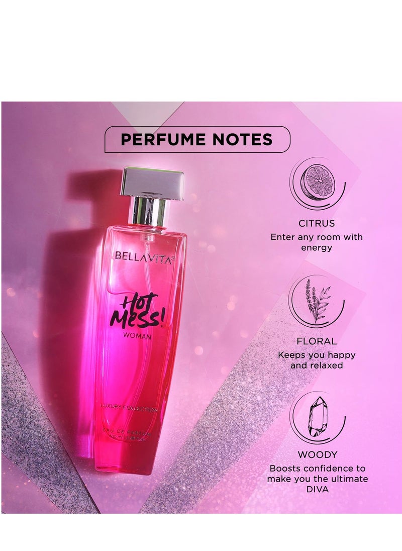 Bella Vita Hot Mess Eau De Parfum, 3.4 Fl Oz, Luxury Perfume for Women, Vegan, Cruelty-Free, Citrus Mandarin, Passion Fruit & Musk, Floral & Fruity  - Image 2