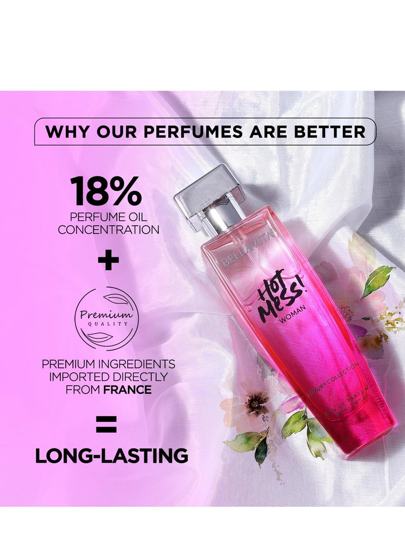 Bella Vita Hot Mess Eau De Parfum, 3.4 Fl Oz, Luxury Perfume for Women, Vegan, Cruelty-Free, Citrus Mandarin, Passion Fruit & Musk, Floral & Fruity  - Image 3