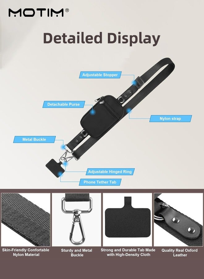 Motim Phone Lanyard Crossbody with Wallet, Adjustable Universal Phone Strap with Wallet, Clip and Go Strap Anti-Theft Crossbody Strap for Most Phones - Image 4