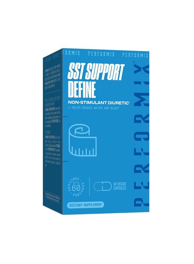 Performix SST دعم تعريف مدر للبول غير المنبه - 60 كبسولة نباتية - تقليل الماء والانتفاخ - دعم صحة المسالك البولية وتنظيف الجسم بالكامل مع مستخلص الهندباء وخل التفاح - Image 1