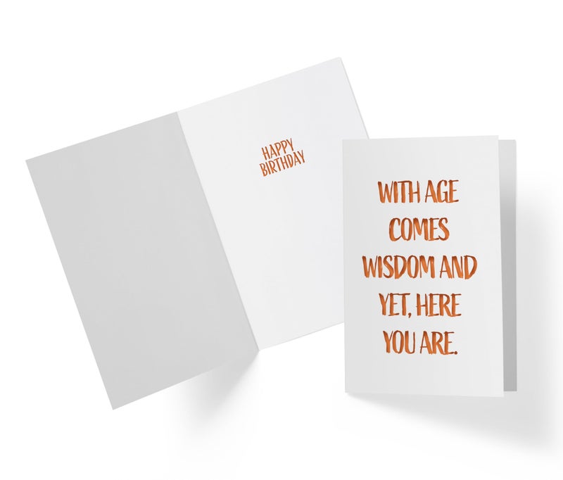Karto Funny Birthday Card for Men Women - Large 5.5x8.5 inch Happy Birthday Cards for Mom Dad Brother Sister - 30th 40th 50th 60th 70th - Wisdom - Image 2