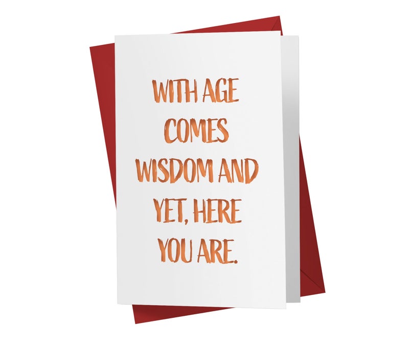 Karto Funny Birthday Card for Men Women - Large 5.5x8.5 inch Happy Birthday Cards for Mom Dad Brother Sister - 30th 40th 50th 60th 70th - Wisdom - Image 1