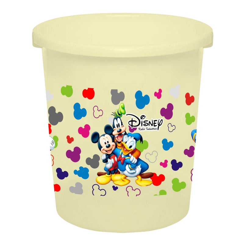 Kuber Industries Disney Team Mickey Print Plastic 2 Pieces DustbinGarbage BinWaste Bin 5 Liters Cream HS_35_KUBMARTS17324 - Image 2