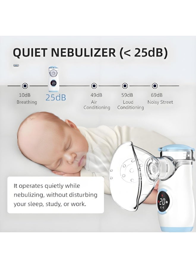 Professional Automatic Handheld Mesh Nebulizer - Portable Ultrasonic Inhaler and Mini Humidifier for Home and Travel - Advanced Respiratory Support System with Dedicated Masks and Mouthpieces - Image 2