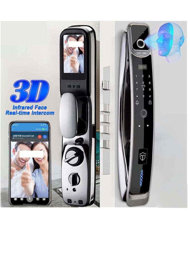 3D الوجه في الوقت الحقيقي الاتصال الداخلي الذكي قفل الباب الأمن الوجه الكاميرا الذكية بصمة كلمة المرور البيومترية مفتاح إلكتروني فتح