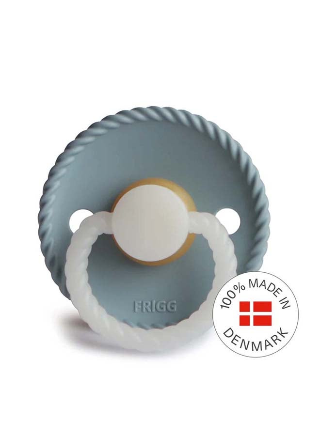 FRIGG Rope Latex Baby Pacifier 6-18M 1-Pack Stone Blue Night - Size 2