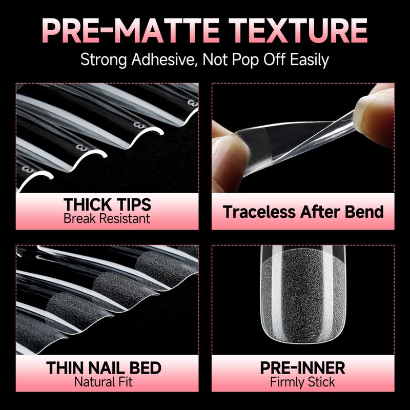 UNA GELLA Long Square Gel Nail Tips XXL: Pre shaped Full Cover Gel Tapered Square Straight Nail Tips 120PCS for Fake False Nails Extensions 12 Sizes DIY Press On Nails No Need File - Image 3