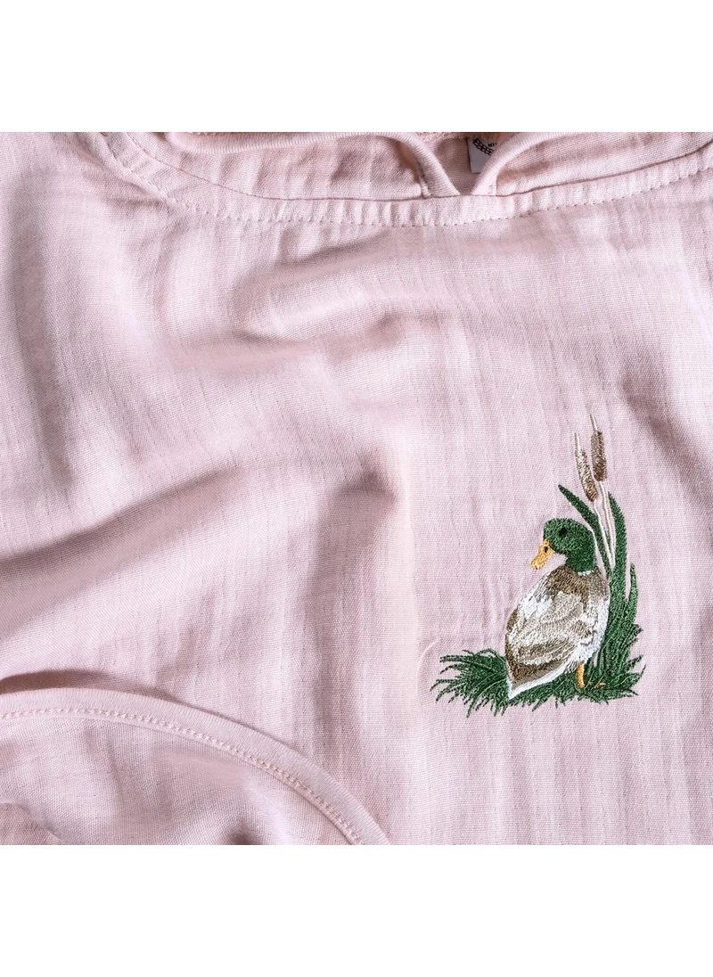 Miespiga Duck Embroidered Baby Muslin Poncho