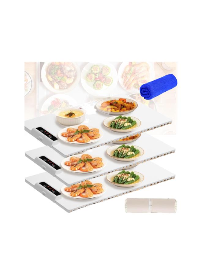 silvercnc Fllora Food Warmer, Fllora Adjustable Food Warmer, Smart Heating Tray with Nano Coating, Foldable Silicone Electric Warming Tray, 6 in 1 Food Warmer with 3 Adjustable Temperature (3PCS)  - Image 1