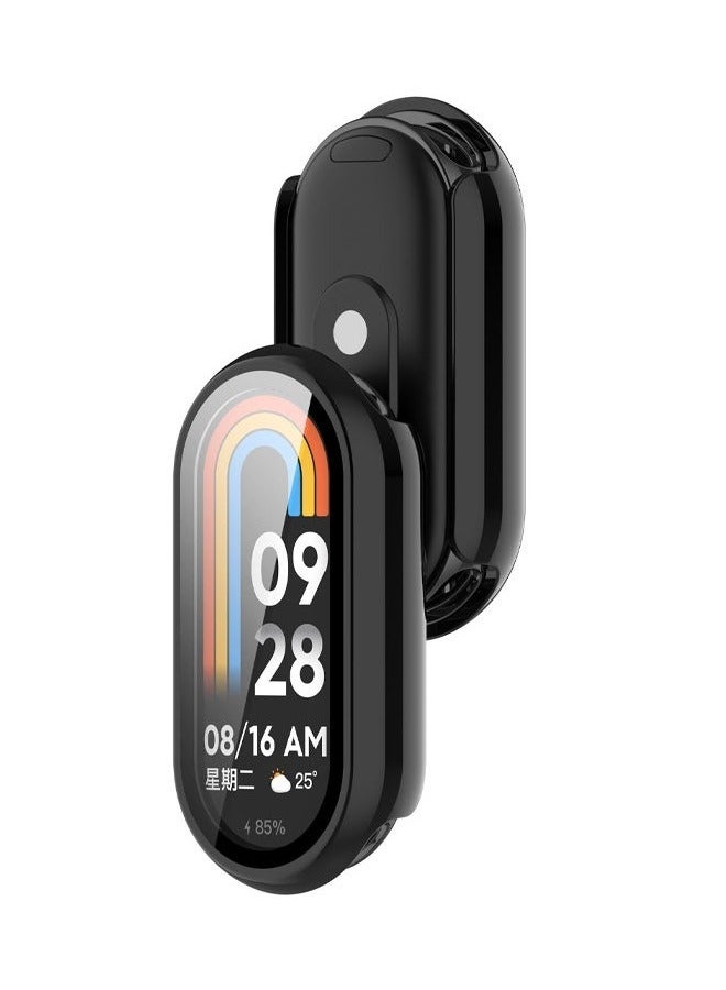 Case Compatible with Xiaomi band 9 Watch Glass Protective Film Hard Plastic Frame Xiaomi band 9 Watch Case Black - Image 2