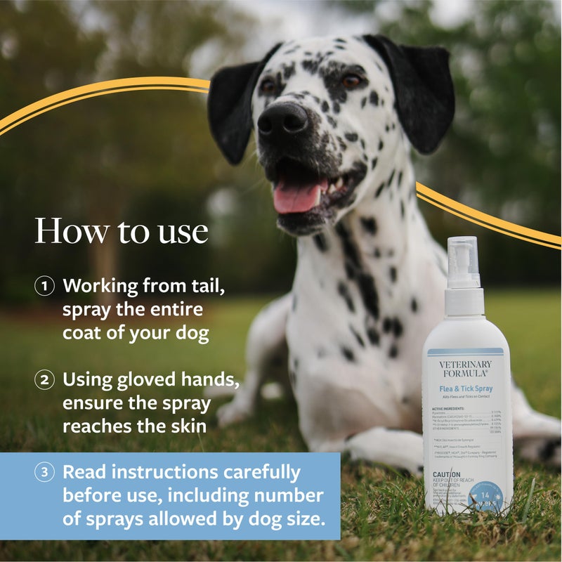 Veterinary Formula رذاذ مكافحة البراغيث والقراد للكلاب من فيتيريناري فورمولا، 8 أونصات – رذاذ سهل الاستخدام للبراغيث، يقتل عند الاتصال، يمنع تطور البيض واليرقات لمدة 14 أسبوعًا - Image 5