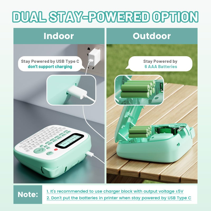 EazeID Label Maker for Kids, Desktop Label Maker Machine Labels-Waterproof, D210S Handheld Labeler Machine with Tape-12mm 0.47 Laminated White, Multiple Symbols for Home Office School Kids Teachers Gifts - Image 2