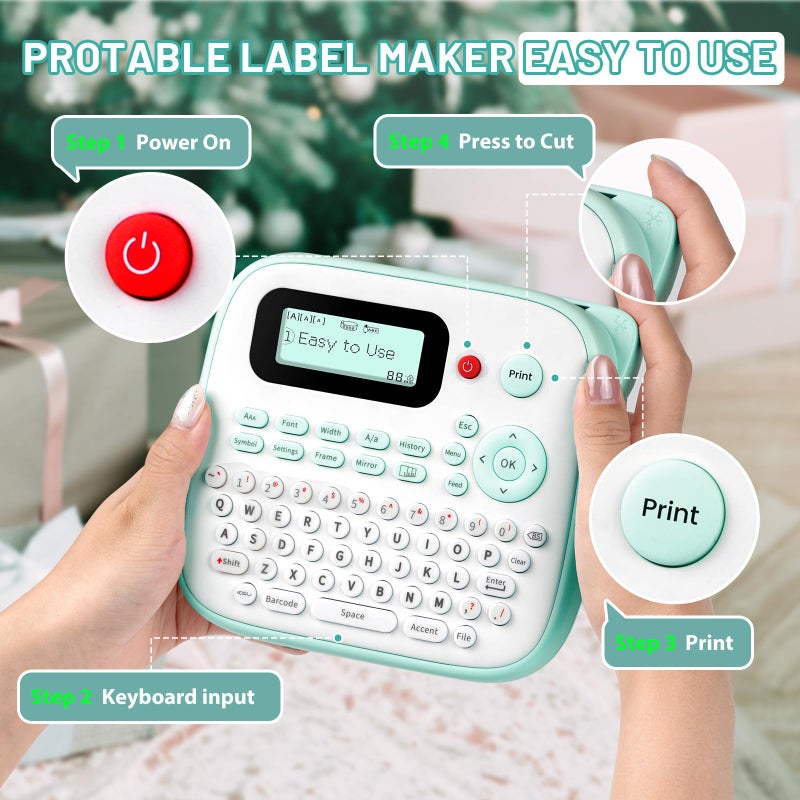 EazeID Label Maker for Kids, Desktop Label Maker Machine Labels-Waterproof, D210S Handheld Labeler Machine with Tape-12mm 0.47 Laminated White, Multiple Symbols for Home Office School Kids Teachers Gifts - Image 4