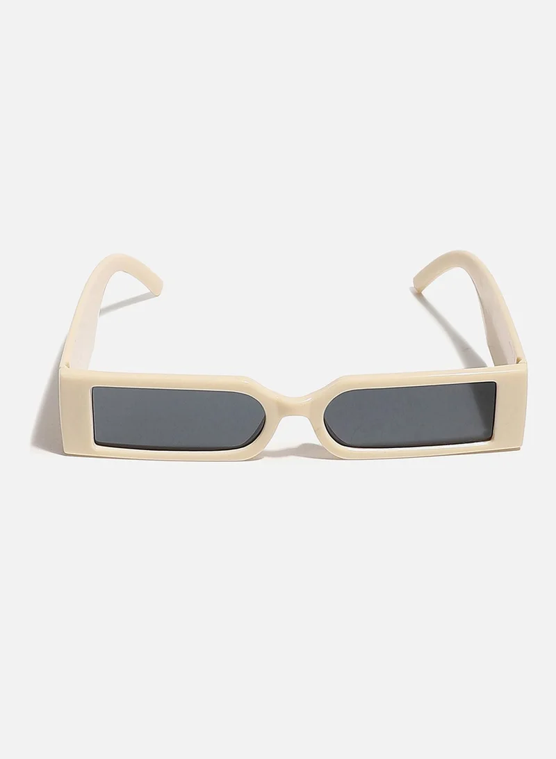 Haute Sauce Beige Rectangular Sunglass