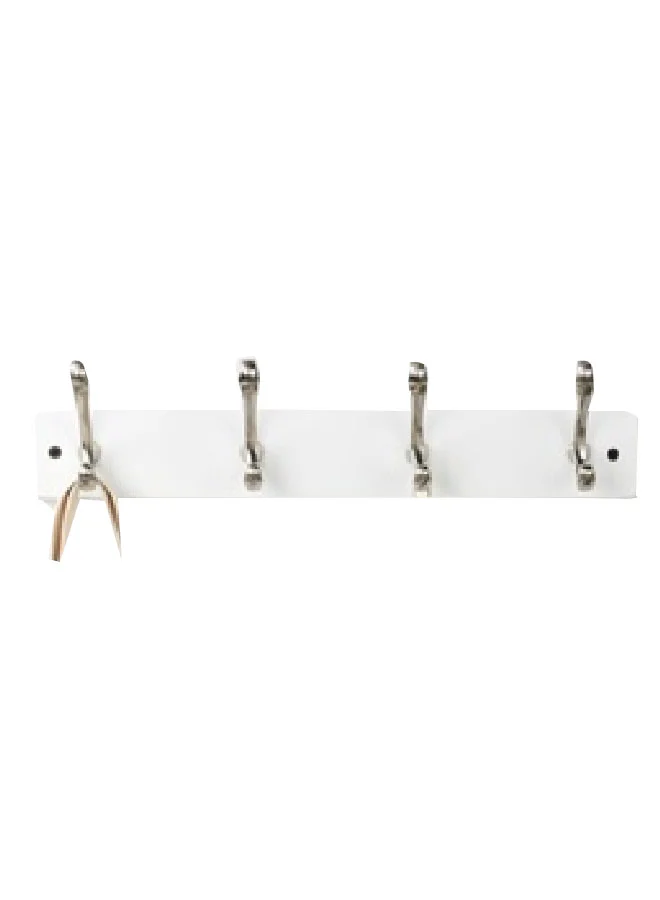 HoneyBee Grace Elegant and Modern Design Durable 4-Hook Coat Rack White 174.4H/NICKEL-WHI