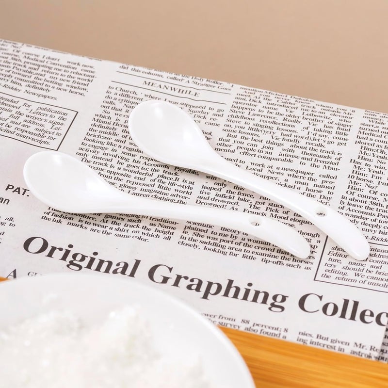 Mosuji 6-Pack Small Porcelain Salt & Spice Spoons, Traditional White Condiment Spoons – 11cm(4.4inch) - Image 3