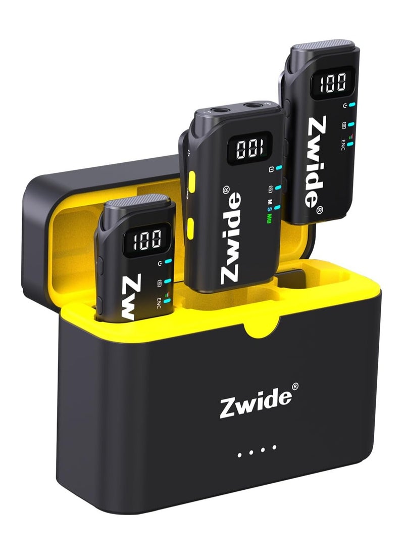 Zwide Zwide Wireless Lavalier Microphone System with Charging Case M4(1to2)+C4, 3 Levels Noise Cancellation, Compact Mini Lapel Mics with Magnetic Clip for DSLR/SLR Camera/Camcorder/iPhone/Android Phones  - Image 2