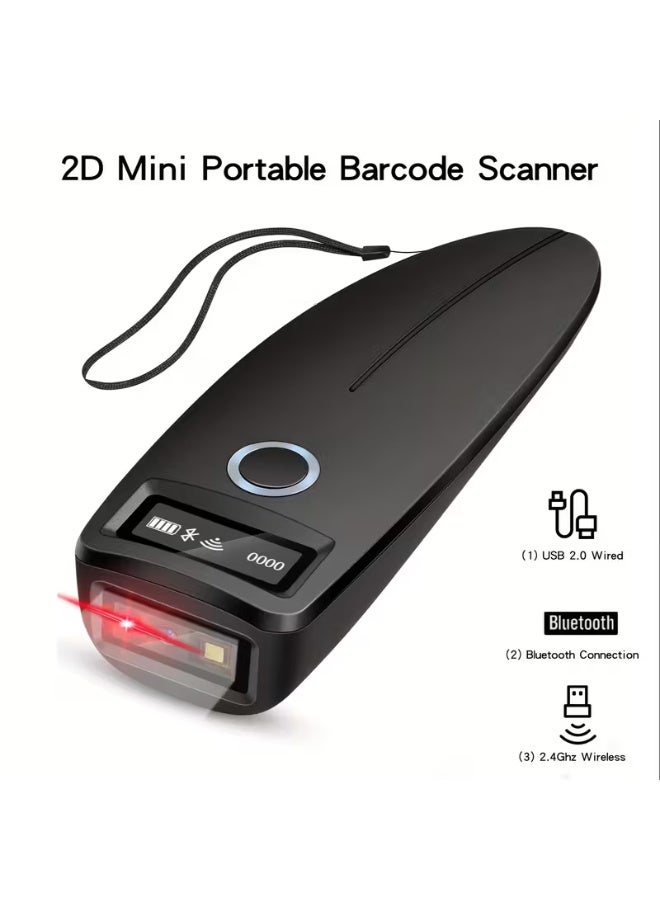 Wireless Scanner, 1D 2D Barcode Scanner, QR Code Scanner, with Storage Function - Image 1
