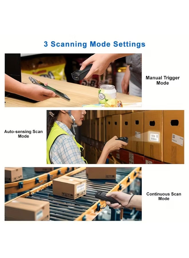 Wireless Scanner, 1D 2D Barcode Scanner, QR Code Scanner, with Storage Function - Image 2